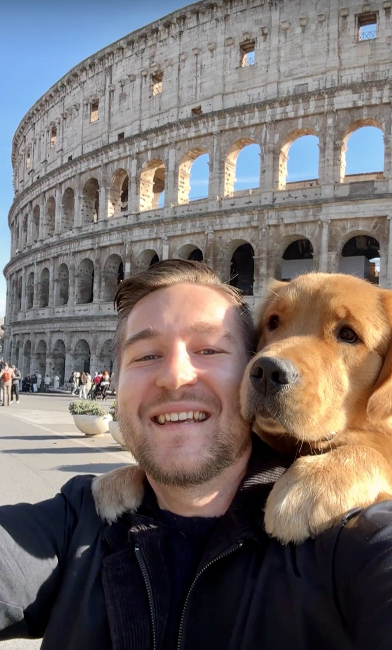 Selfie di Cesare e Leo a Roma